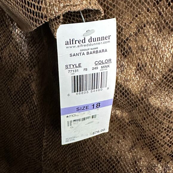 Alfred Dunner Brown Snake Skin Print Jacket, Size 18, NWT - Picture 5 of 6